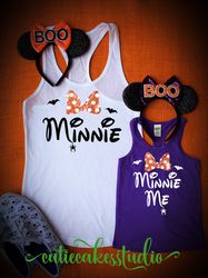 Disney Halloween shirt Minnie Me rose gold disney shirt Racerback Tank top Disney Girl Ladies disney shirts for women pu