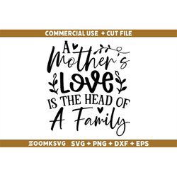 Family SVG, A mothers love is the head of a Family SVG,  Mom cut file, Mom Svg, Mother Quotes, Mother Sayings, Family Sv