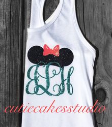 Disney shirt mickey minnie mouse Tank top Disney Ladies disney world personalized monogram you pick the colors disney va