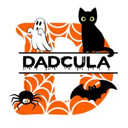 Dadcula Spider Web Funny Halloween Ghost Logo SVG