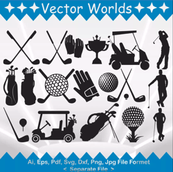 Golf Set svg, Golf Sets svg, Golf, Set, SVG, ai, pdf, eps, svg, dxf, png, Vector