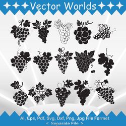 Grape svg, Grapes svg, Flower, Food, SVG, ai, pdf, eps, svg, dxf, png, Vector