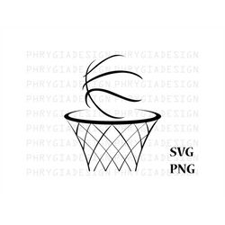 Basketball Hoop Svg Png , Basketball Net , Basketball Clipart , Basketball Sublimation Design , Ball Svg , Digital Downl
