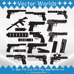 Gun Silencer svg, Gun Silencers svg, Gun, Silencer, SVG, ai, pdf, eps, svg, dxf, png, Vector