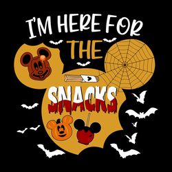Just Here For The Snack Halloween Mickey Head SVG