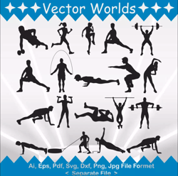 Gym Exercise svg, Gym Exercises svg, Gym, Exercise, SVG, ai, pdf, eps, svg, dxf, png, Vector