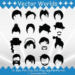 Hairstyle svg, Hairstyles svg, Hair, style, SVG, ai, pdf, eps, svg, dxf, png, Vector