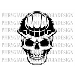 Skull With Hard Hat Svg Png , Construction Svg , Engineer Svg , Construction Shirt , Digital Download , Instant Download