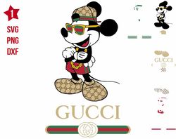 Mickey Gucci Pattern SVG, Gucci Pattern SVG, Mouse Gucci Pattern SVG