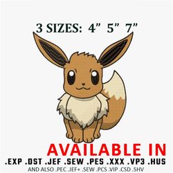 Evve pokemon embroidery design, Embroidered shirt,Anime shirt, Anime design, Anime Embroidery, digital download