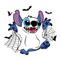 Stitch Ghost Spider Logo SVG, Happy Halloween Boo SVG