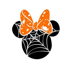 Disney Minnie Head Spider Web Halloween Logo SVG