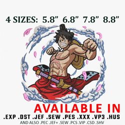 Luffy arc wano embroidery design, Embroidered shirt, Anime shirt, Anime design, Anime Embroidery, digital download