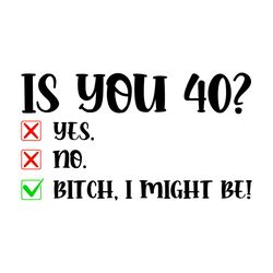 40 Years Old Birthday SVG, Bitch I Might Be SVG
