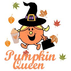 Halloween Little Pumpkin Queen Fall Logo SVG