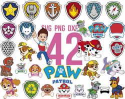 Paw Patrol PNG SVG Bundle, Cartoon Dog SVG, Paw patrol Birthday svg