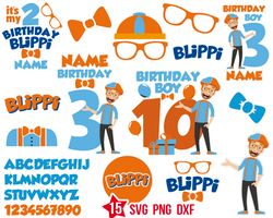 Happy Birthday Blippi svg Bundle, blippi SVG, Bllippii Child Kids png svg, Blip Birthday Png svg