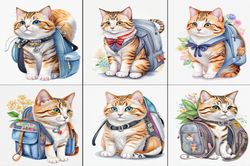 Back to School Cat T-Shirt Design Svg, Back to School PNG for Cat Lovers, Cute Back to School Cat Sublimation, Clipart