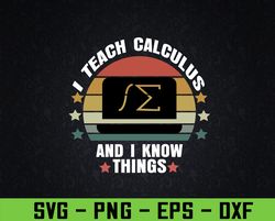 I Teach Calculus And I Know Things Calculus Teacher Svg, Eps, Png, Dxf, Digital Download