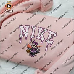 Nike Spooky Minnie Halloween Embroidered Crewneck, Halloween Sweatshirt, Disney Embroidered Hoodie, Unisex T-shirt