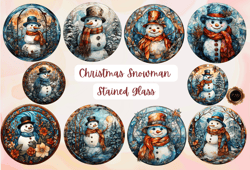 Christmas Snowman stained glass Png Clipart,Festive snowman PNG, Holiday stained glass designs, Christmas PNG clipart