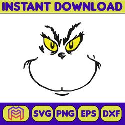Grinch SVG, Grinch Christmas Svg, Grinch Face Svg, Grinch Hand Svg, Clipart Cricut Vector Cut File, Instant Download (33