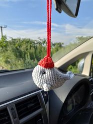 Whale car accessory, Whale keyring plush,Whale keychain, car ornament, Rear view mirror accessories, gift for friends