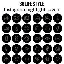 36 Lifestyle Instagram Highlight Icons. Gray Instagram Highlights Images. Stylish Instagram Highlights Covers