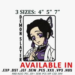 Kochou Shinobu Embroidery Design, Anime shirt, Anime design, Embroidered shirt, Anime Embroidery, Digital Download.