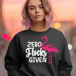 Zero Flocks Given Flamingo SVG, DXF, pdf, png, eps, jpeg, Digital Download File, Bird, Cricut, Silhouette, Cut File, Fla