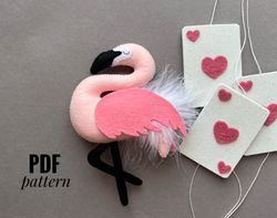 DIY flamingo ornaments pattern tropical bird   patterns felt PDF