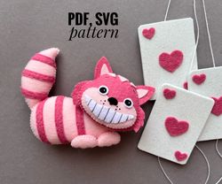DIY Cheshire cat  ornaments pattern PDF felt pattern