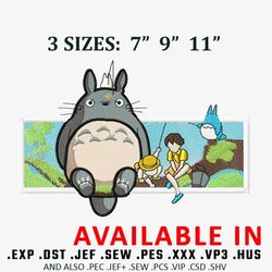 Totoro embroidery design, Anime Embroidery, Anime shirt, Anime design, Embroidered shirt, digital download