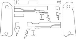 COLT 1911 BLANK GUN TEMPLATE VECTOR FILE SVG DXF EPS PNG JPG FILE