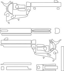 COLT SINGLE ACTION ARMY 4-34 INCH BLANK GUN TEMPLATE VECTOR FILE SVG DXF EPS PNG JPG FILE