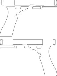 GLOCK 17  GEN 5 BLANK GUN TEMPLATE VECTOR FILE SVG DXF EPS PNG JPG FILE