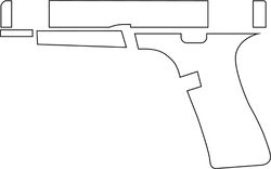GLOCK 48 GUN BLANK TEMPLATE VECTOR FILE SVG DXF EPS PNG JPG FILE