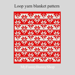 Loop yarn Winter Stars Blanket Pattern PDF Download