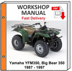 Yamaha Yfm350 Big Bear 350 1987 1988 1989 1990 1991 Service Repair Shop Manual