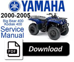 Yamaha BigBear Kodiak YFM400 2000 2001 2002 2003 2004 2005 Service Repair Manual