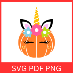 Pumpkin Unicorn Svg | Unicorn Halloween Pumpkin SVG | Girl Halloween Unicorn Svg| Unicorn Halloween Design Svg