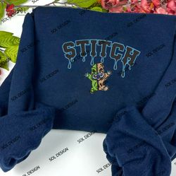 Nike Stitch Oogie Boogie Embroidered Crewneck, Stitch Halloween Embroidered Sweater, Halloween Hoodie, Unisex Shirt