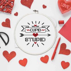 Valentine's Day Funny Quote Cross Stitch Pattern Love Embroidery Chart Cute Cross Stitch Pattern two color 8 inches