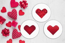 3 Geometric Heart Ornament Cross Stitch Pattern Modern Cross Stitch Heart Needlepoint Love Xstitch Valentine's Day Gift