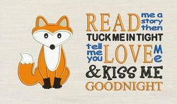 Read me a story with fox applique 2 designs reading pillow-INSTANT D0WNL0AD
