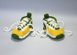 Bright Crochet Baby Sneakers, Toddler Trainers, Warm Slippers, Soft Handmade Booties, Baby Unisex Footwear, New Mom Gift
