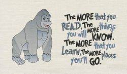 The more that you read with Gorilla 2 designs reading pillow-INSTANT D0WNL0AD