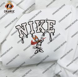 Nike Skeleton Daisy Duck Embroidered Crewneck, Disney Sweatshirt, Halloween Costume Embroidered Hoodie, Unisex T-shirt