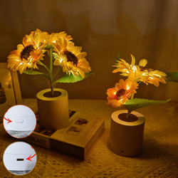 Rechargeable Sunflower Led Simulation Night Light Table Lamp Simulation Flowers Decorative Desk Lamp For Resturaunt Gift