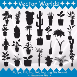 House Plant svg, House Plants svg, House, Plant, SVG, ai, pdf, eps, svg, dxf, png, Vector
